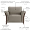 Poltrona Decorativa Royal Base Madeira Courino TCS 726 MOLL