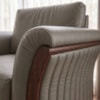 Poltrona Decorativa Royal Base Madeira Courino TCS 726 MOLL