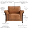 Poltrona Decorativa Royal Base Madeira Courino TCS 727 MOLL