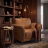 Poltrona Decorativa Royal Base Madeira Courino TCS 727 MOLL