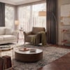 Poltrona Decorativa Royal Base Madeira Courino TCS 729 MOLL
