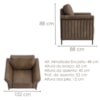 Poltrona Decorativa Royal Base Madeira Courino TCS 729 MOLL