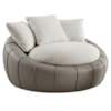 Poltrona Decorativa Safira Base Giratoria Boucle E Courino TCE 1010 TCS 726 MOLL