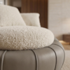 Poltrona Decorativa Safira Base Giratoria Boucle E Courino TCE 1010 TCS 726 MOLL