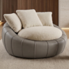 Poltrona Decorativa Safira Base Giratoria Boucle E Courino TCE 1010 TCS 726 MOLL