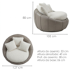 Poltrona Decorativa Safira Base Giratoria Boucle E Courino TCE 1010 TCS 726 MOLL