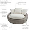 Poltrona Decorativa Safira Base Giratoria Boucle E Courino TCE 1010 TCS 726 MOLL