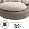 Poltrona Decorativa Safira Base Giratoria Boucle E Courino TCE 1010 TCS 726 MOLL