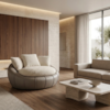 Poltrona Decorativa Safira Base Giratoria Boucle E Courino TCE 1010 TCS 726 MOLL