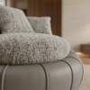 Poltrona Decorativa Safira Base Giratoria Boucle E Courino TCE 1018 TCS 726 MOLL