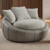 Poltrona Decorativa Safira Base Giratoria Boucle E Courino TCE 1018 TCS 726 MOLL