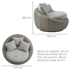 Poltrona Decorativa Safira Base Giratoria Boucle E Courino TCE 1018 TCS 726 MOLL