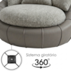 Poltrona Decorativa Safira Base Giratoria Boucle E Courino TCE 1018 TCS 726 MOLL