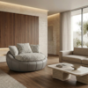 Poltrona Decorativa Safira Base Giratoria Boucle E Courino TCE 1018 TCS 726 MOLL