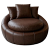 Poltrona Decorativa Safira Base Giratoria Courino TCS 721 MOLL