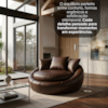Poltrona Decorativa Safira Base Giratoria Courino TCS 721 MOLL