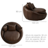 Poltrona Decorativa Safira Base Giratoria Courino TCS 721 MOLL