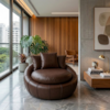 Poltrona Decorativa Safira Base Giratoria Courino TCS 721 MOLL