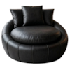 Poltrona Decorativa Safira Base Giratoria Courino TCS 724 MOLL