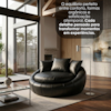 Poltrona Decorativa Safira Base Giratoria Courino TCS 724 MOLL