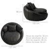 Poltrona Decorativa Safira Base Giratoria Courino TCS 724 MOLL