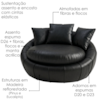 Poltrona Decorativa Safira Base Giratoria Courino TCS 724 MOLL