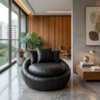 Poltrona Decorativa Safira Base Giratoria Courino TCS 724 MOLL