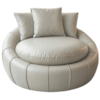Poltrona Decorativa Safira Base Giratoria Courino TCS 725 MOLL