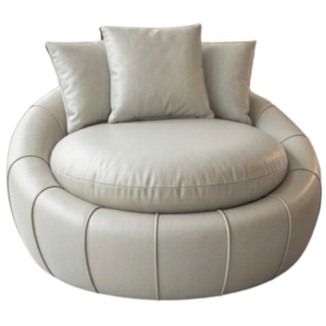 Poltrona Decorativa Safira Base Giratoria Courino TCS 725 MOLL