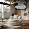 Poltrona Decorativa Safira Base Giratoria Courino TCS 725 MOLL