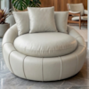 Poltrona Decorativa Safira Base Giratoria Courino TCS 725 MOLL
