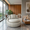Poltrona Decorativa Safira Base Giratoria Courino TCS 725 MOLL