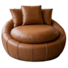Poltrona Decorativa Safira Base Giratoria Courino TCS 727 MOLL