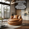 Poltrona Decorativa Safira Base Giratoria Courino TCS 727 MOLL