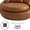 Poltrona Decorativa Safira Base Giratoria Courino TCS 727 MOLL