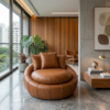 Poltrona Decorativa Safira Base Giratoria Courino TCS 727 MOLL