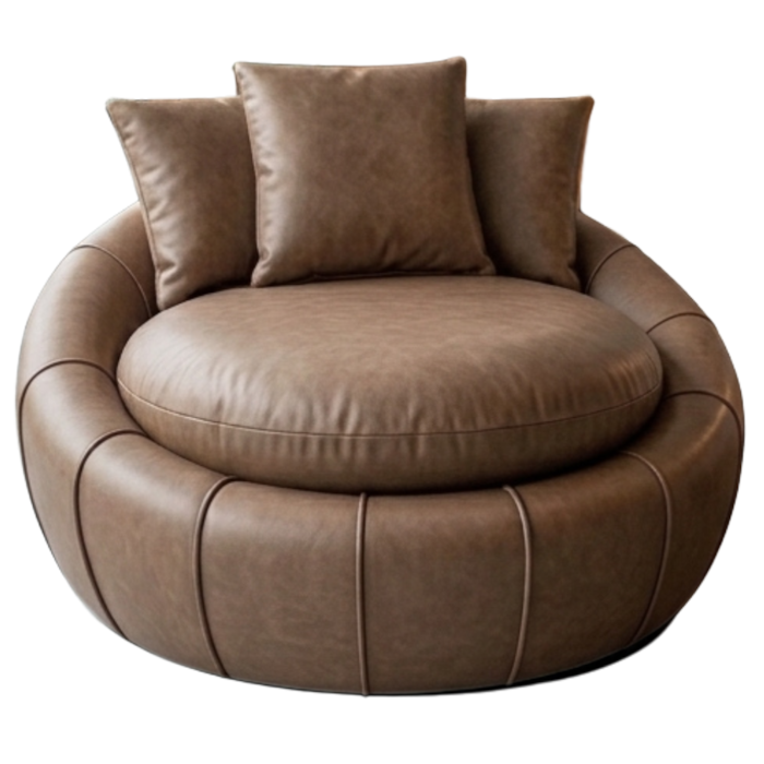 Poltrona Decorativa Safira Base Giratoria Courino TCS 729 MOLL