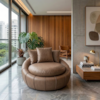Poltrona Decorativa Safira Base Giratoria Courino TCS 729 MOLL