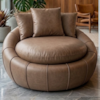 Poltrona Decorativa Safira Base Giratoria Courino TCS 729 MOLL