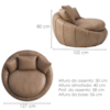Poltrona Decorativa Safira Base Giratoria Courino TCS 729 MOLL