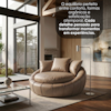 Poltrona Decorativa Safira Base Giratoria Courino TCS 729 MOLL