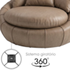 Poltrona Decorativa Safira Base Giratoria Courino TCS 729 MOLL