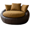 Poltrona Decorativa Safira Base Giratoria Linho Color Trend E Courino TCA 219 TCS 721 MOLL