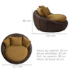 Poltrona Decorativa Safira Base Giratoria Linho Color Trend E Courino TCA 219 TCS 721 MOLL