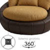 Poltrona Decorativa Safira Base Giratoria Linho Color Trend E Courino TCA 219 TCS 721 MOLL