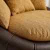Poltrona Decorativa Safira Base Giratoria Linho Color Trend E Courino TCA 219 TCS 721 MOLL