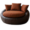 Poltrona Decorativa Safira Base Giratoria Linho Color Trend E Courino TCA 303 TCS 721 MOLL
