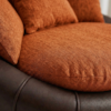 Poltrona Decorativa Safira Base Giratoria Linho Color Trend E Courino TCA 303 TCS 721 MOLL