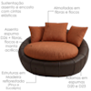 Poltrona Decorativa Safira Base Giratoria Linho Color Trend E Courino TCA 303 TCS 721 MOLL
