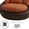 Poltrona Decorativa Safira Base Giratoria Linho Color Trend E Courino TCA 303 TCS 721 MOLL